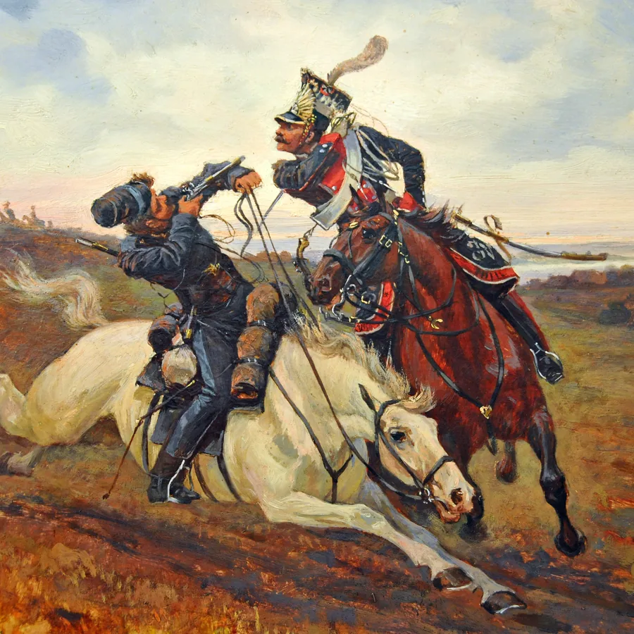 Le Duel — a hussar's charge